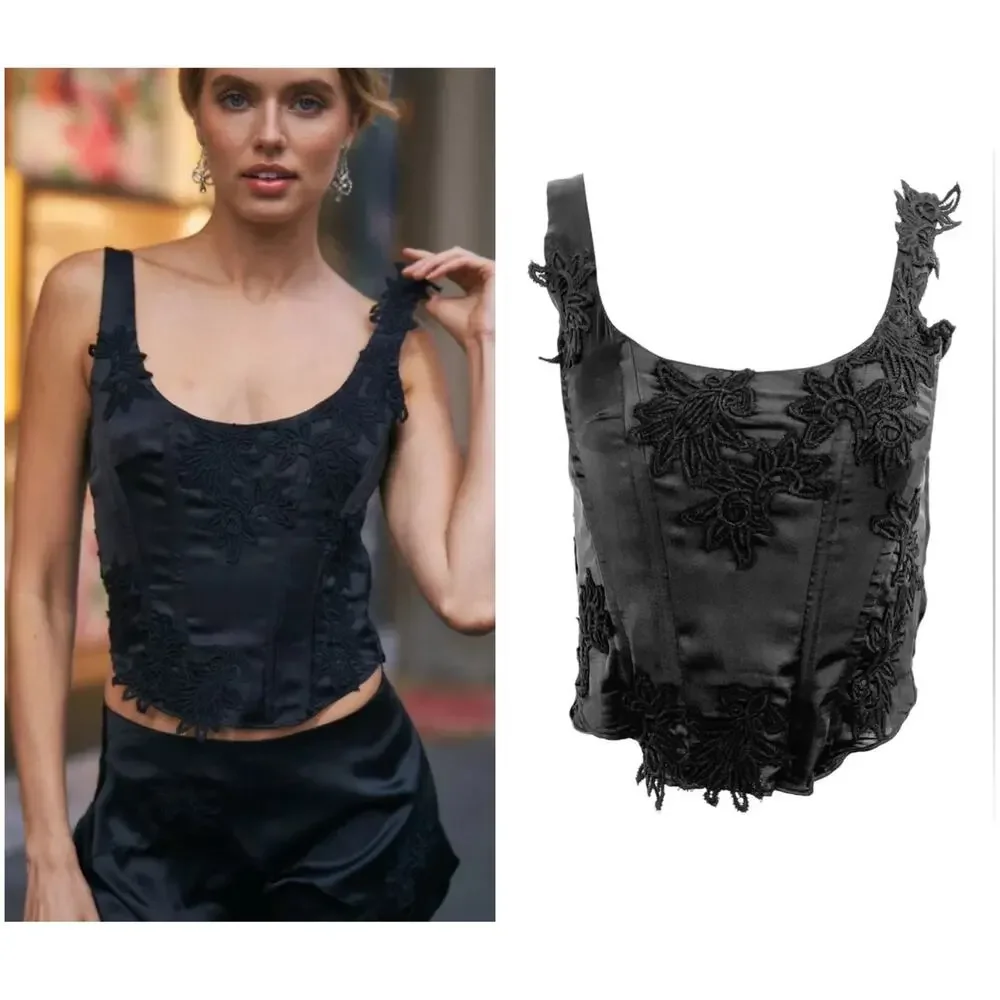 Loveshackfancy Mori Corset Bustier Lace Top Size 12 - Picture 1 of 12